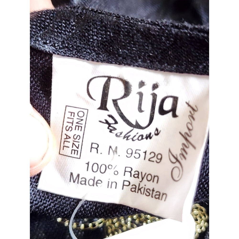 Rija Import Fashions NEW Embroidered Jacket Black OS Pakistan Boho Ethnic - Picture 7 of 8